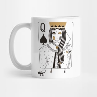 Queen of Spades playing card. Black ledy .Valentines day Mug